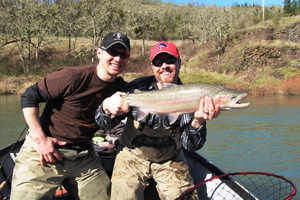 A wild steelhead caught drifting downstream of the retreat.